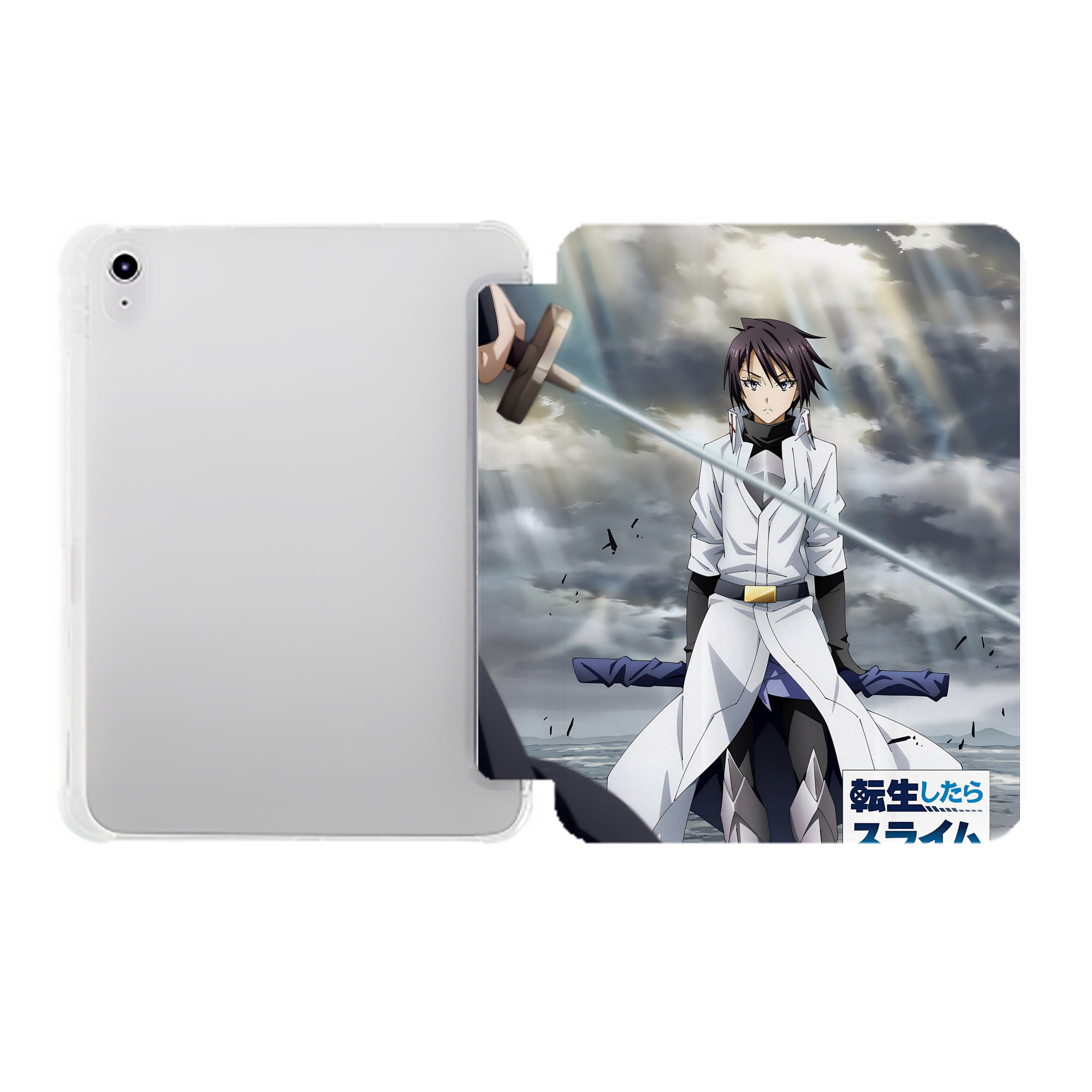 （画像用） 転スラ Regarding Reincarnated to Slime IPad ケース ペン収納付き 三つ折りスタンド PUレザー×シリコン 対応機種9.5/10.5/10.9インチ